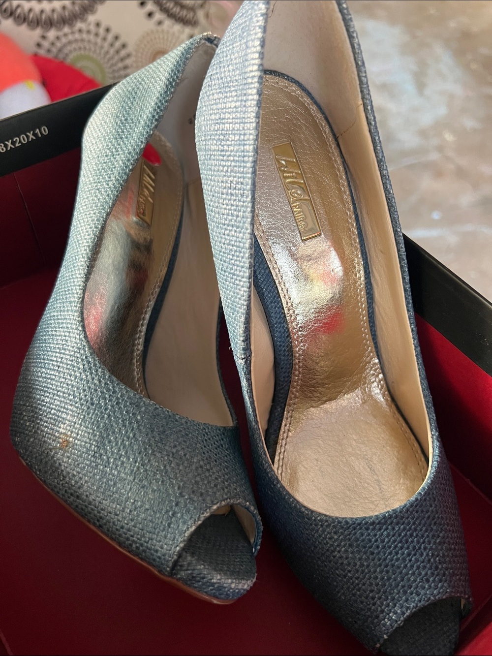DC Metallic Teal Open-Toe Women's Pumps